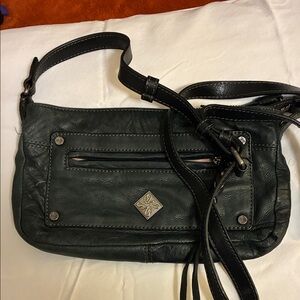 Simply Vera Black Leather Crossbody Bag